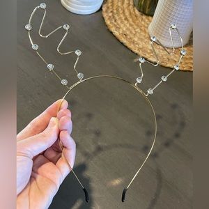 Christmas Reindeer Headband Rhonestone and Gold tone
